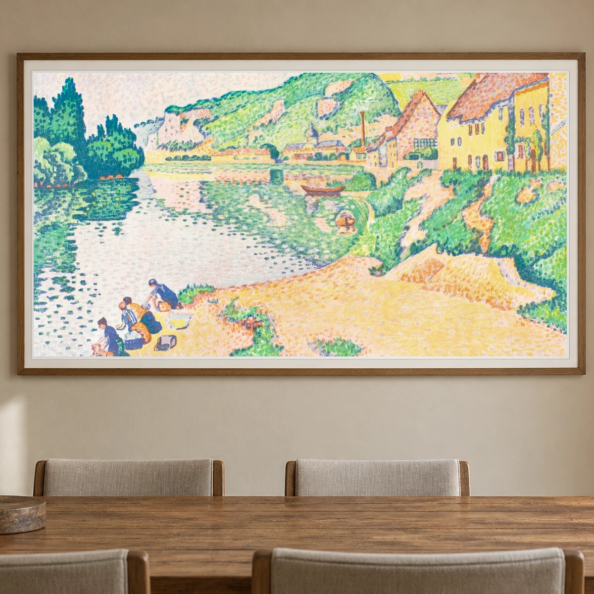 The Andelys (1895) Paul Signac — Neo-Impressionism shown in a styled interior