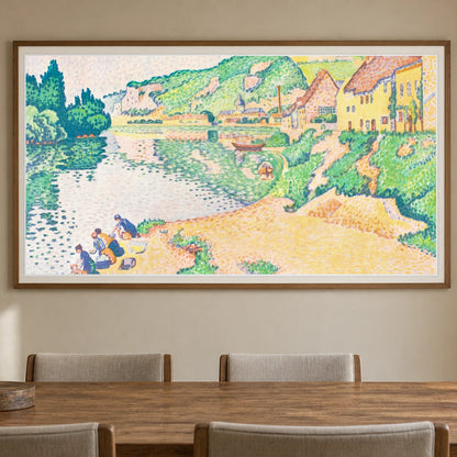The Andelys (1895) Paul Signac — Neo-Impressionism shown in a styled interior