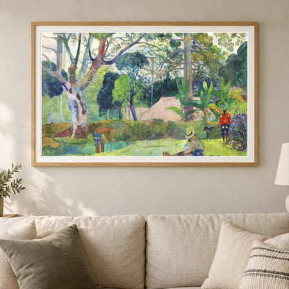 The Big Tree (te Raau Rahi) (1891) By Paul Gauguin — Neo-Impressionism shown in a styled interior