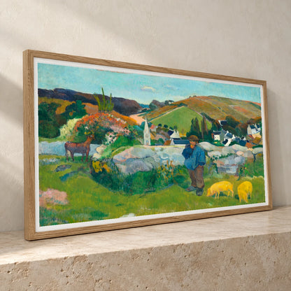 The Swineherd (1888) By Paul Gauguin — Neo-Impressionism neo-impressionism print by SaamCrafts