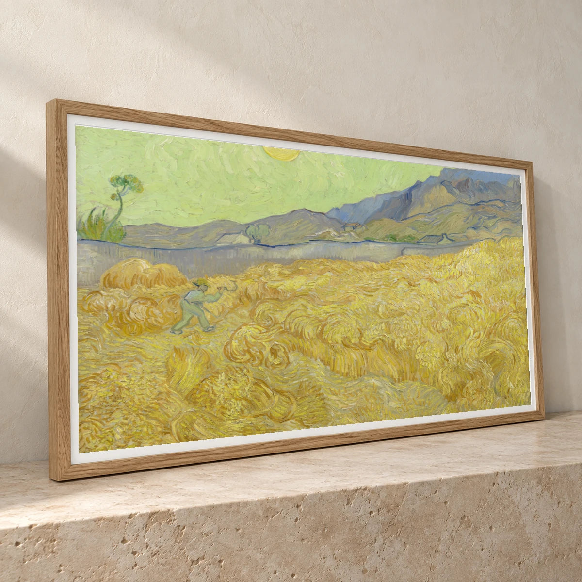 Vincent Van Gogh Wheatfield With A Reaper — Neo-Impressionism neo-impressionism print by SaamCrafts