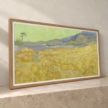 Vincent Van Gogh Wheatfield With A Reaper — Neo-Impressionism neo-impressionism print by SaamCrafts