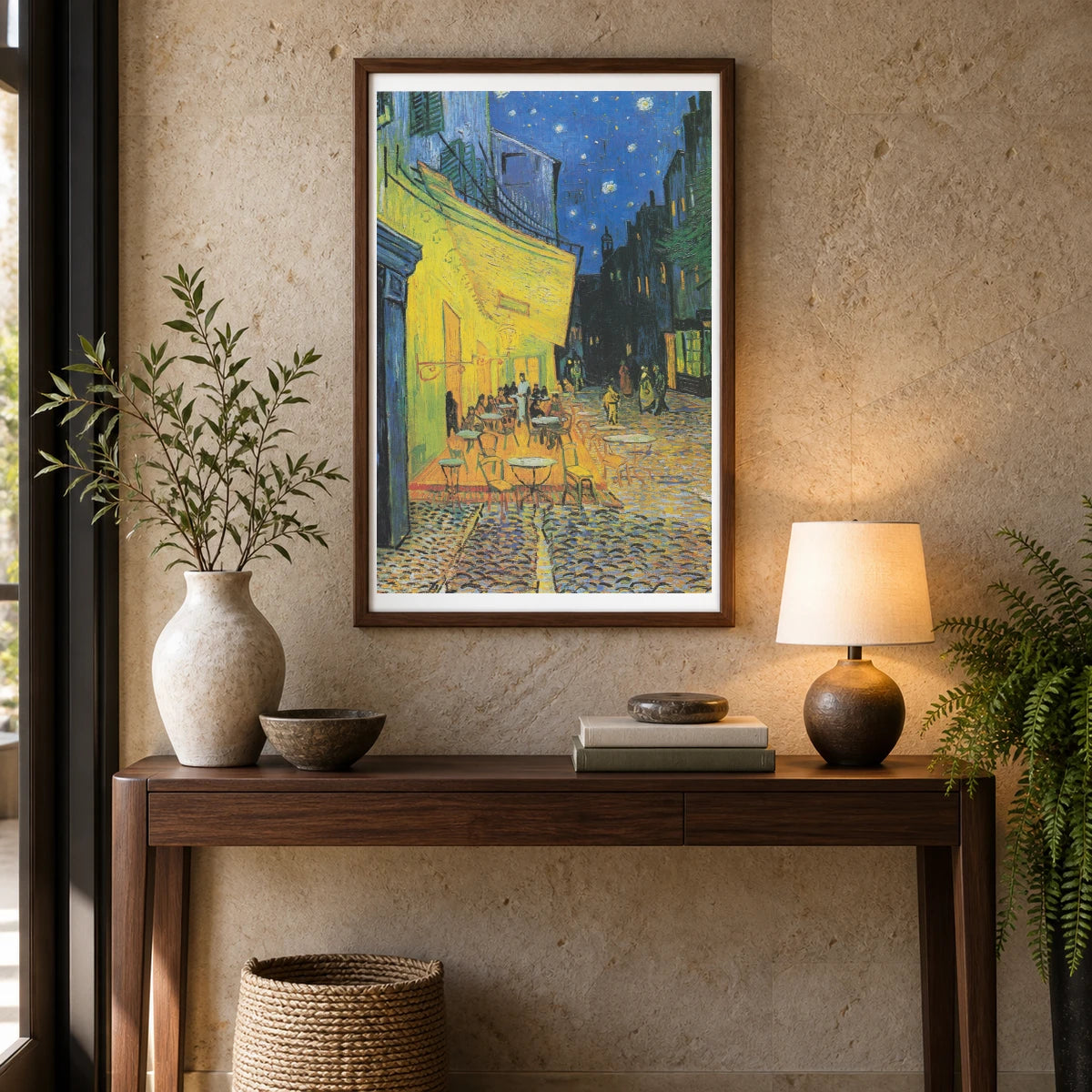 Vincent Van Gogh S Café Terrace At Night — Neo-Impressionism shown in a styled interior