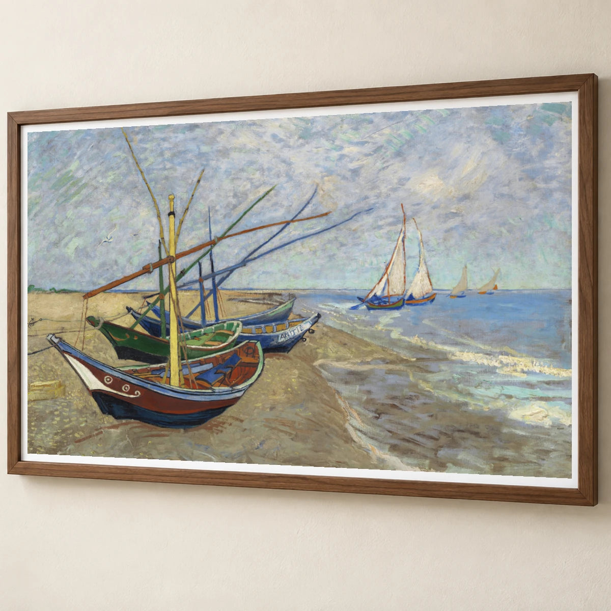 Vincent Van Gogh S Fishing Boats On The Beach At Saintes Maries — Neo-Impressionism neo-impressionism print by SaamCrafts