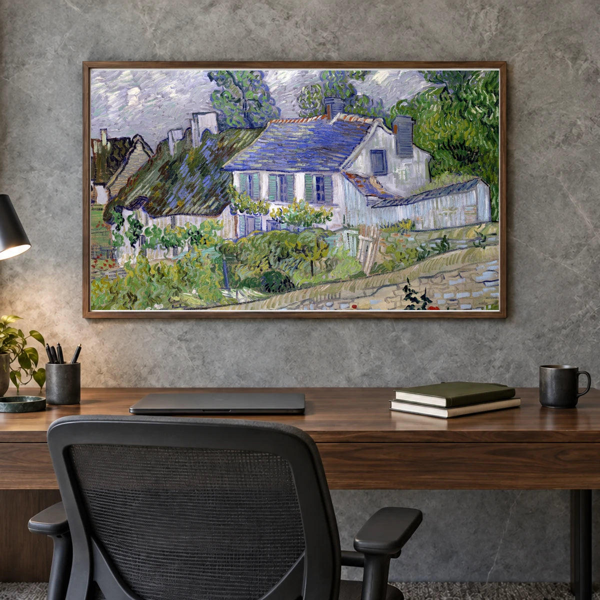 Vincent Van Gogh S Houses At Auvers — Neo-Impressionism shown in a styled interior