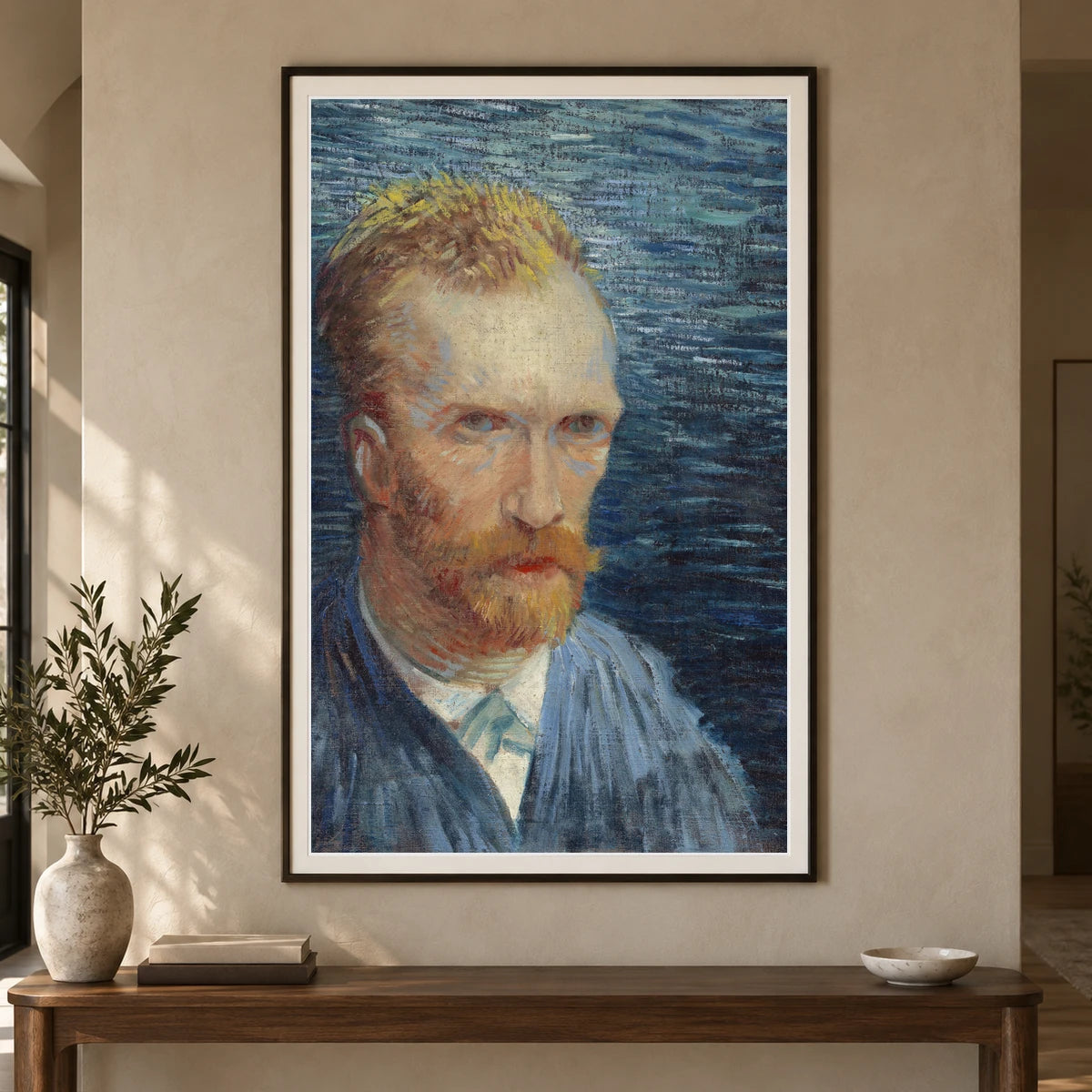 Vincent Van Gogh S Self Portrait — Neo-Impressionism shown in a styled interior