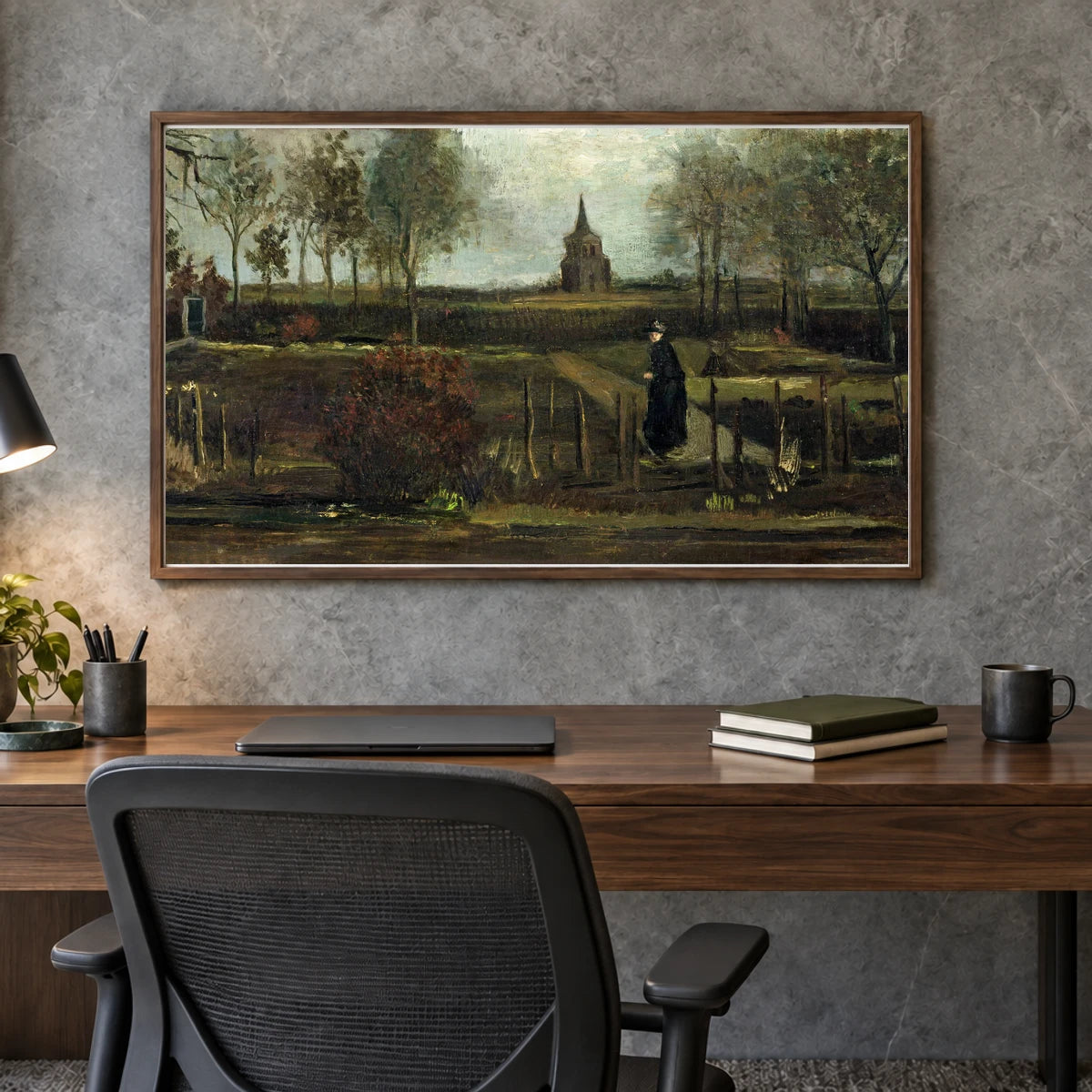 Vincent Van Gogh S The Parsonage Garden At Nuenen — Neo-Impressionism shown in a styled interior