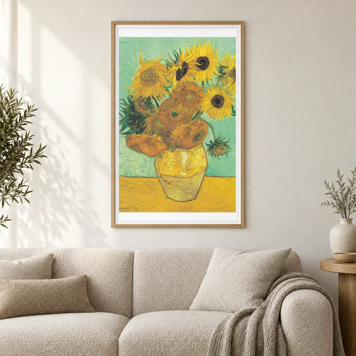 Vincent Van Gogh S Vase With Twelve Sunflowers (1888–1889) — Neo-Impressionism shown in a styled interior