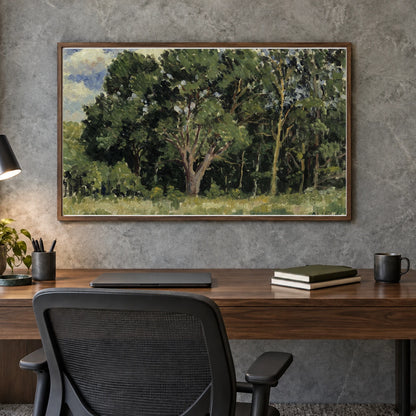 Wood, 1919, By Alfred William Finch — Neo-Impressionism shown in a styled interior