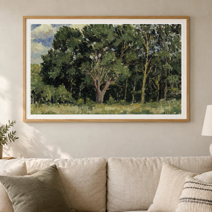 Wood, 1919, By Alfred William Finch — Neo-Impressionism shown in a styled interior