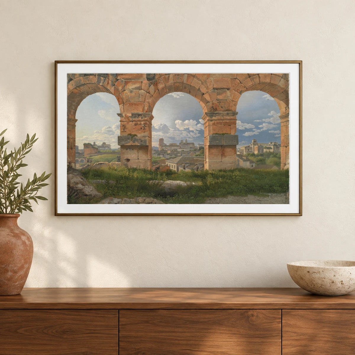 A View Through Three Arches Of The Third Storey Of The Colosseum By C.w. Eckersberg — Neoclassicism shown in a styled interior
