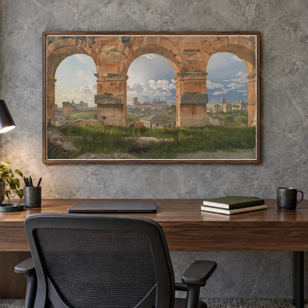 A View Through Three Arches Of The Third Storey Of The Colosseum By C.w. Eckersberg — Neoclassicism shown in a styled interior
