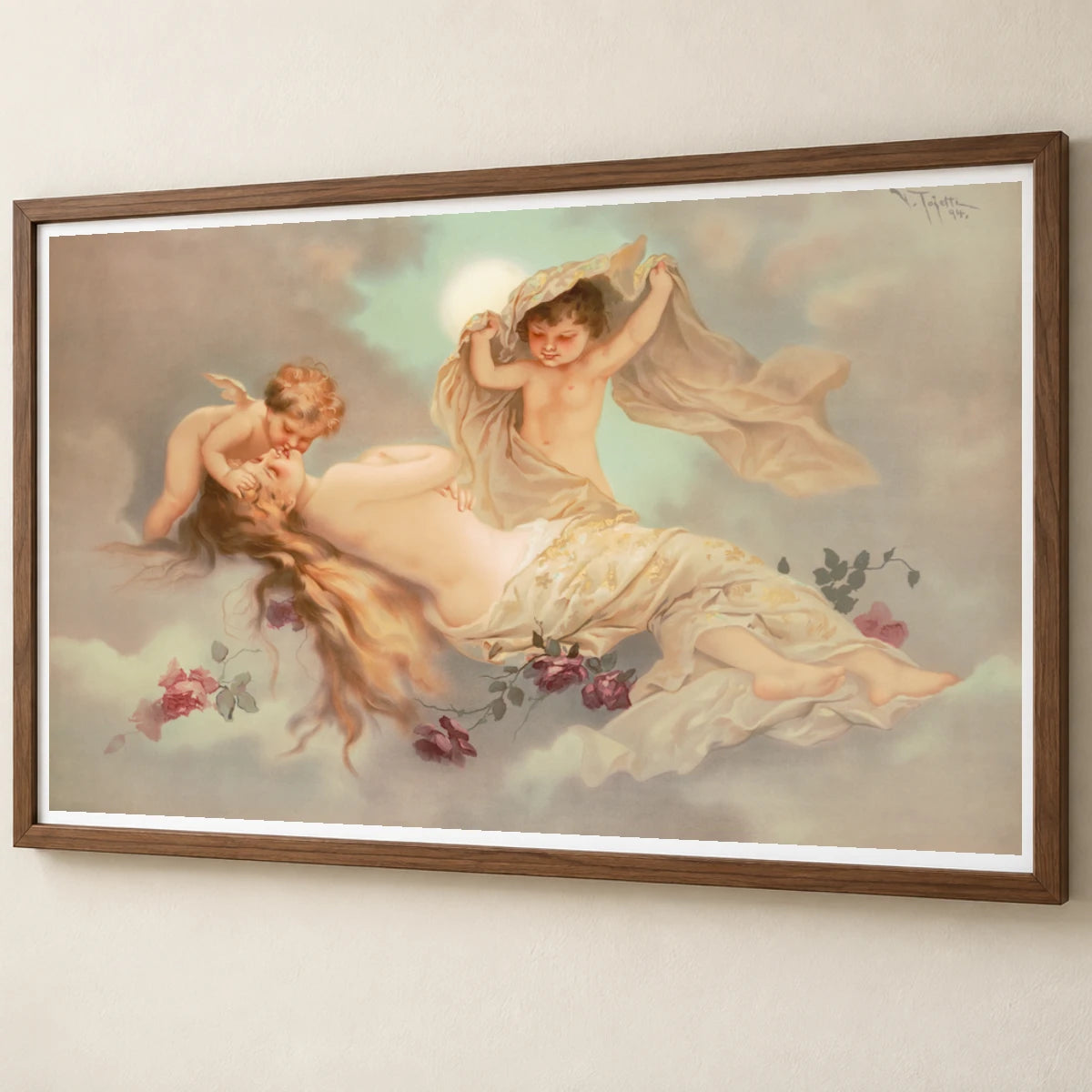 Aesthetic Cherubs, Chromolithograph — Neoclassicism neoclassicism print by SaamCrafts