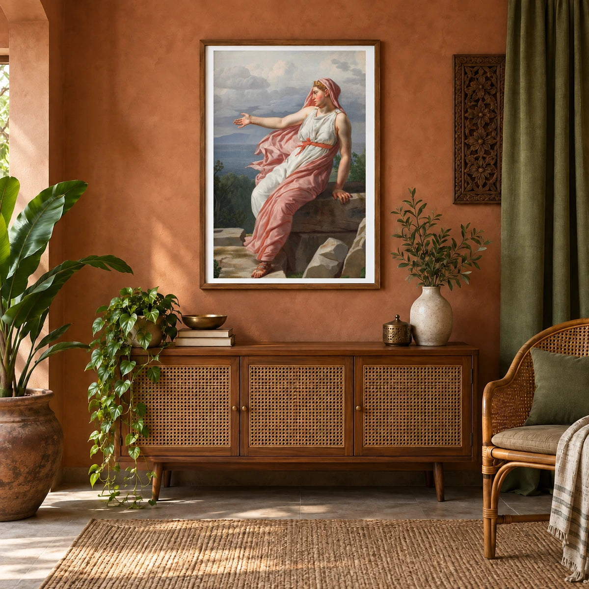 Alcyone S Farewell To Her Husband. By C.w. Eckersberg — Neoclassicism shown in a styled interior