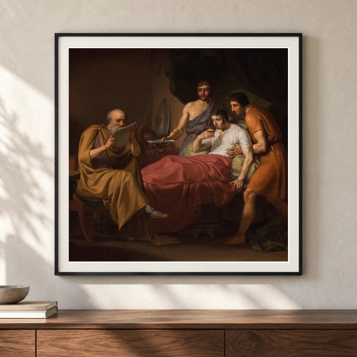 Alexander The Great On His Sickbed By C.w. Eckersberg — Neoclassicism shown in a styled interior
