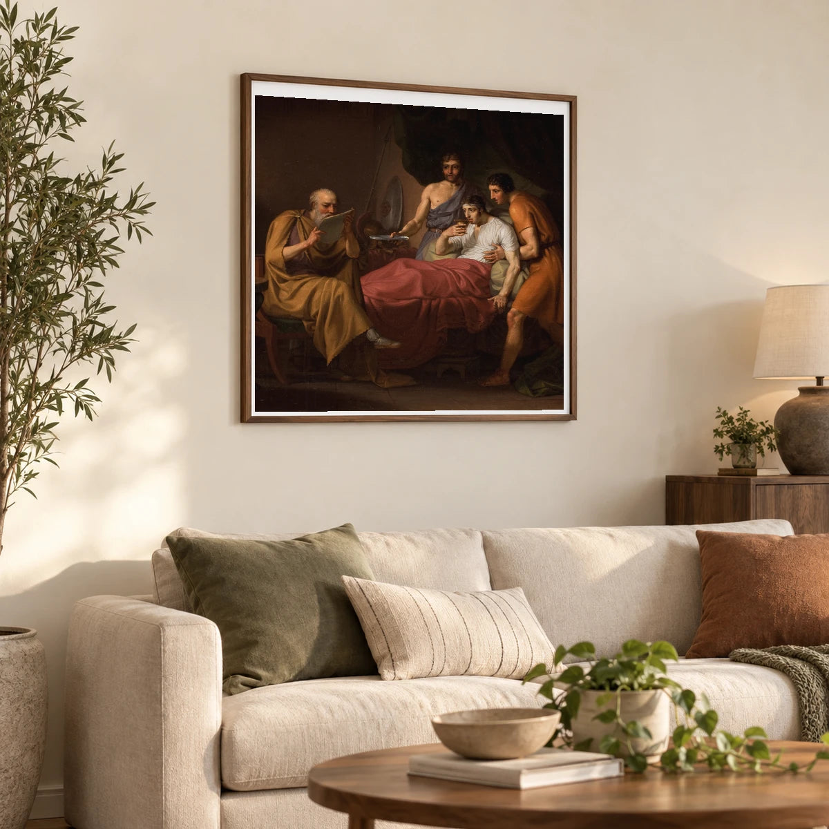Alexander The Great On His Sickbed By C.w. Eckersberg — Neoclassicism shown in a styled interior
