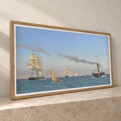 Christian Viii Aboard His Steamship Ægir Watching The Maneuvers Of A Squadron Near Copenhagen By C.w. Eckersberg — Neoclassicism neoclassicism print by SaamCrafts