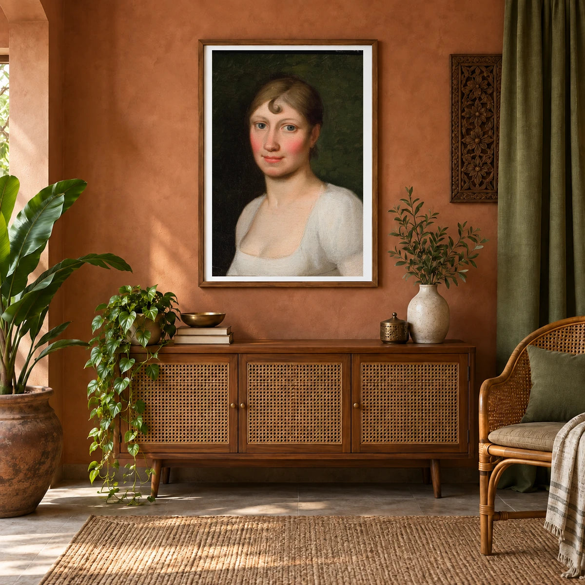 Christine Rebekka Eckersberg, Née Hyssing, The Artist S First Wife By C.w. Eckersberg — Neoclassicism shown in a styled interior