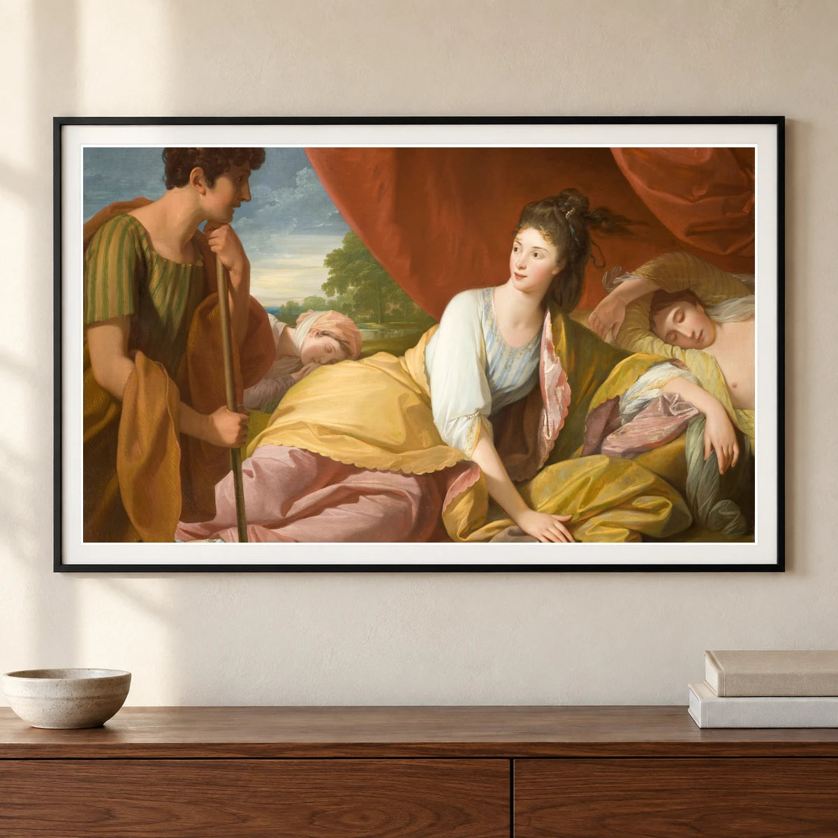 Cymon And Iphigenia By Benjamin West — Neoclassicism shown in a styled interior