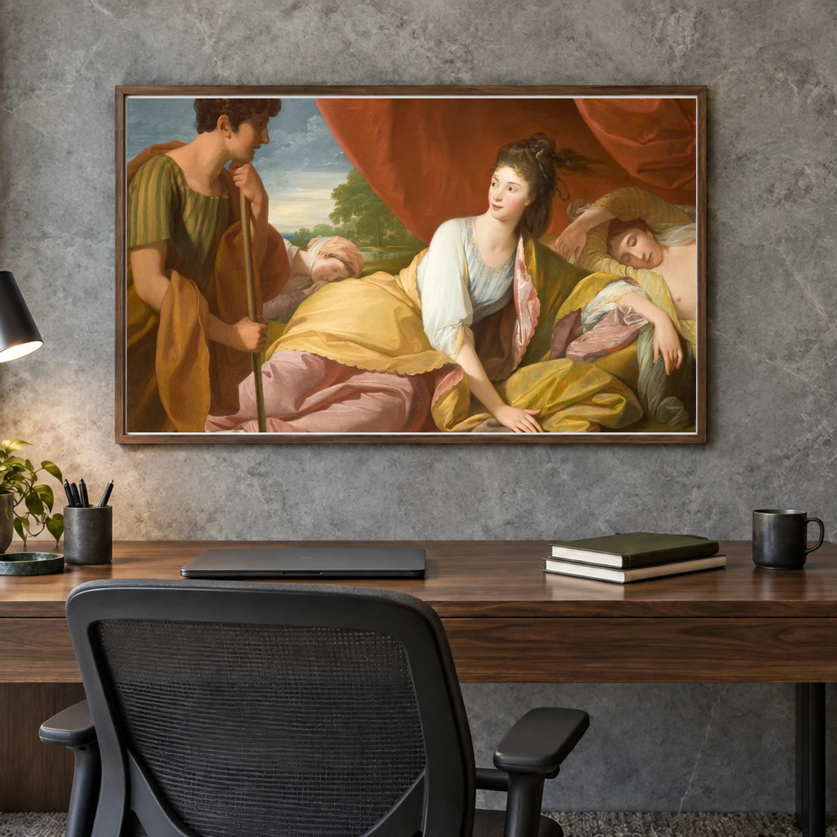 Cymon And Iphigenia By Benjamin West — Neoclassicism shown in a styled interior