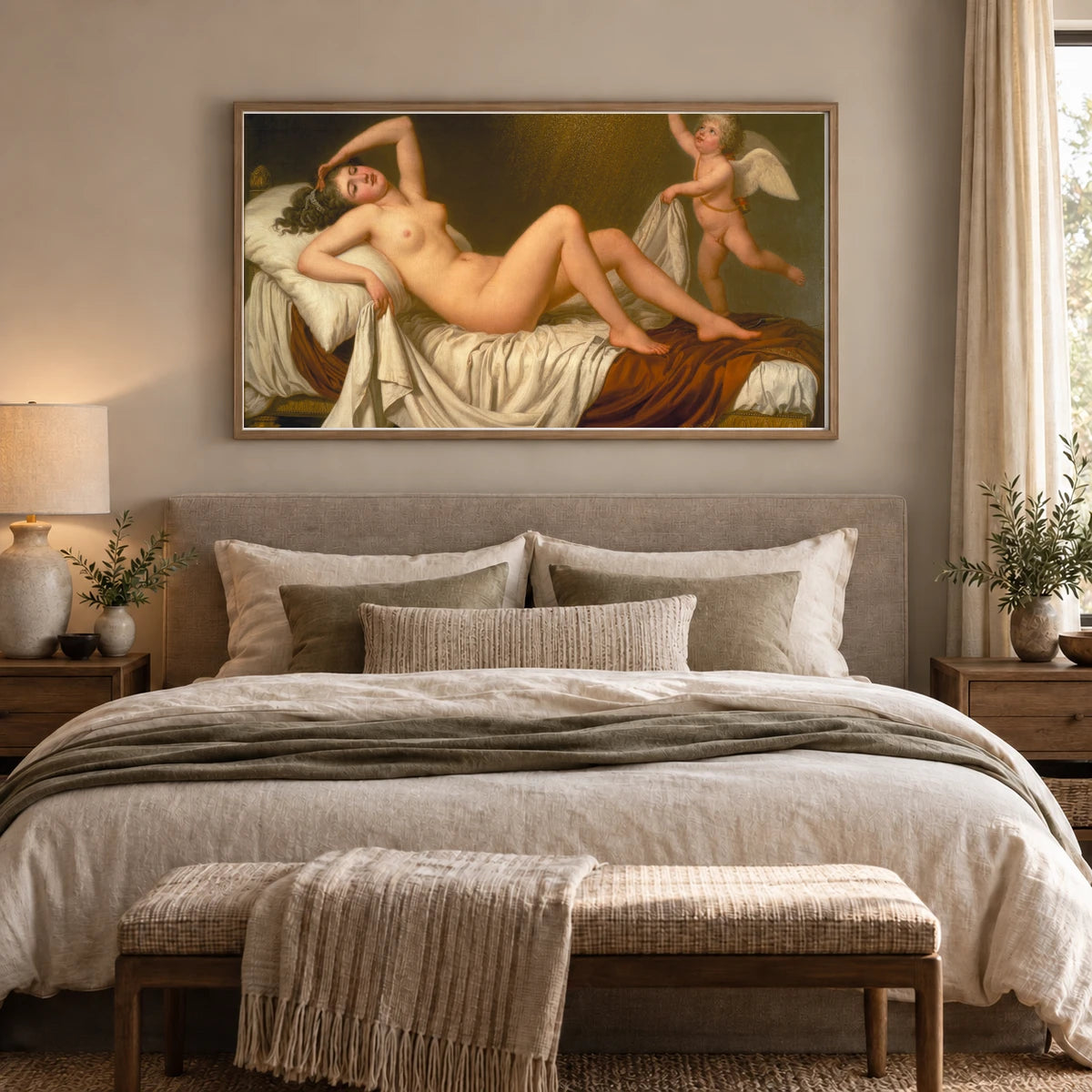 Danaë And The Shower Of Gold (1787) Neoclassical By Adolf Ulrik Wertmüller — Neoclassicism shown in a styled interior