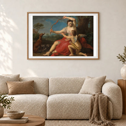 Diana And Cupid By Pompeo Batoni (italian, Lucca 1708–1787 Rome) — Neoclassicism shown in a styled interior