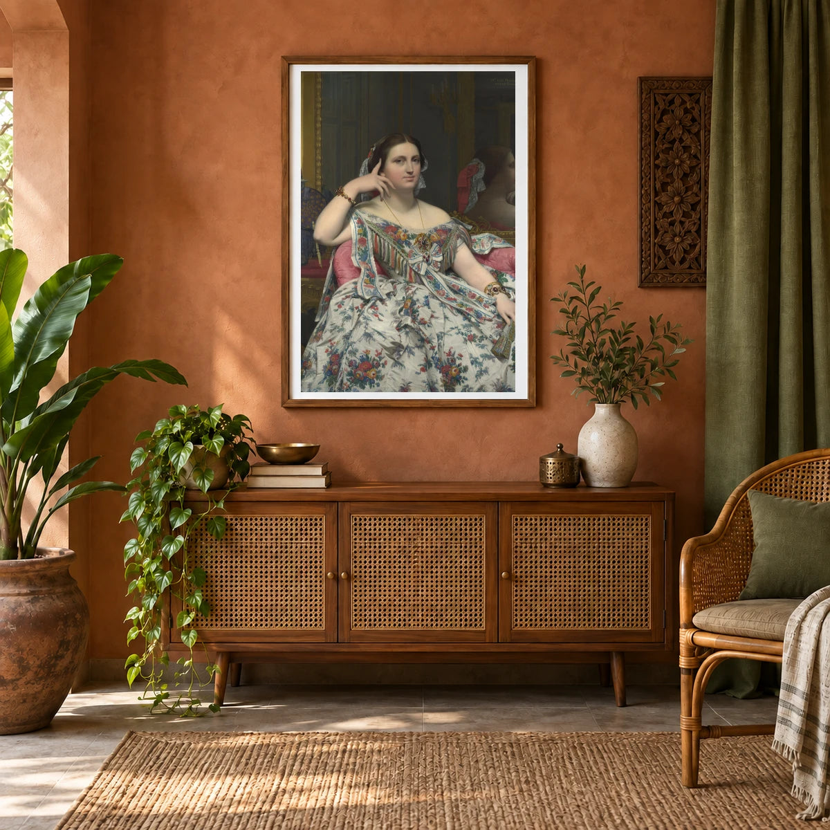 Dominique Ingres Mme Moitessier — Neoclassicism shown in a styled interior