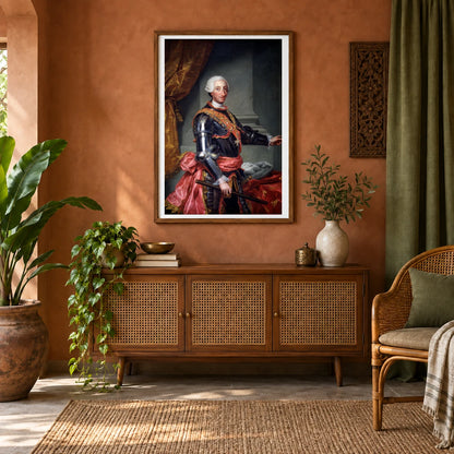 Español Retrato Del Rey Carlos Iii De España — Neoclassicism shown in a styled interior
