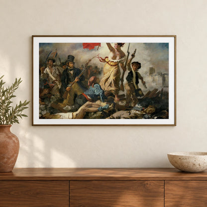 Eugène Delacroix S Liberty Leading The People, Painting Commemorating The French Revolution Of — Neoclassicism shown in a styled interior