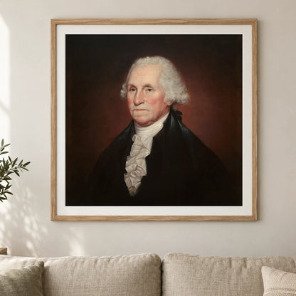 George Washington, Rembrandt Peale — Neoclassicism shown in a styled interior