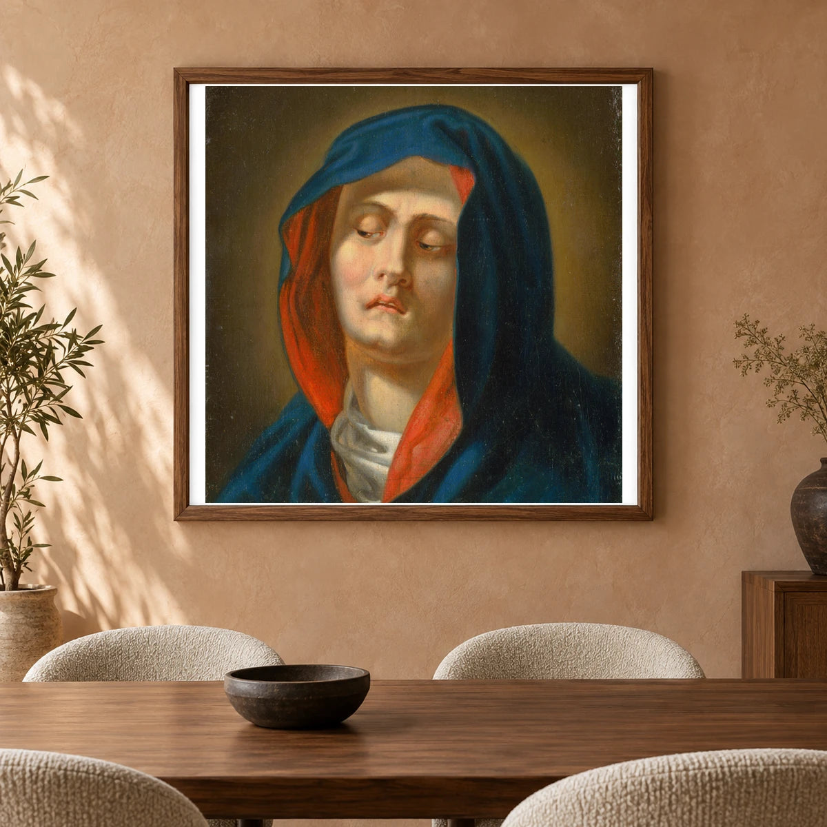 Head Of The Virgin Mary — Neoclassicism shown in a styled interior