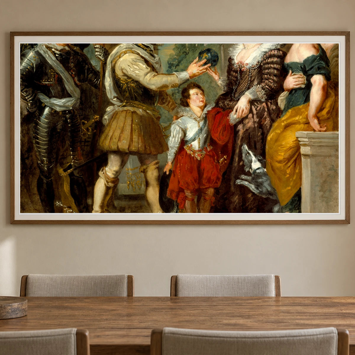 Henri Iv Conferring The Regency Upon Marie De Medici (after Rubens) By Eugène Delacroix — Neoclassicism shown in a styled interior