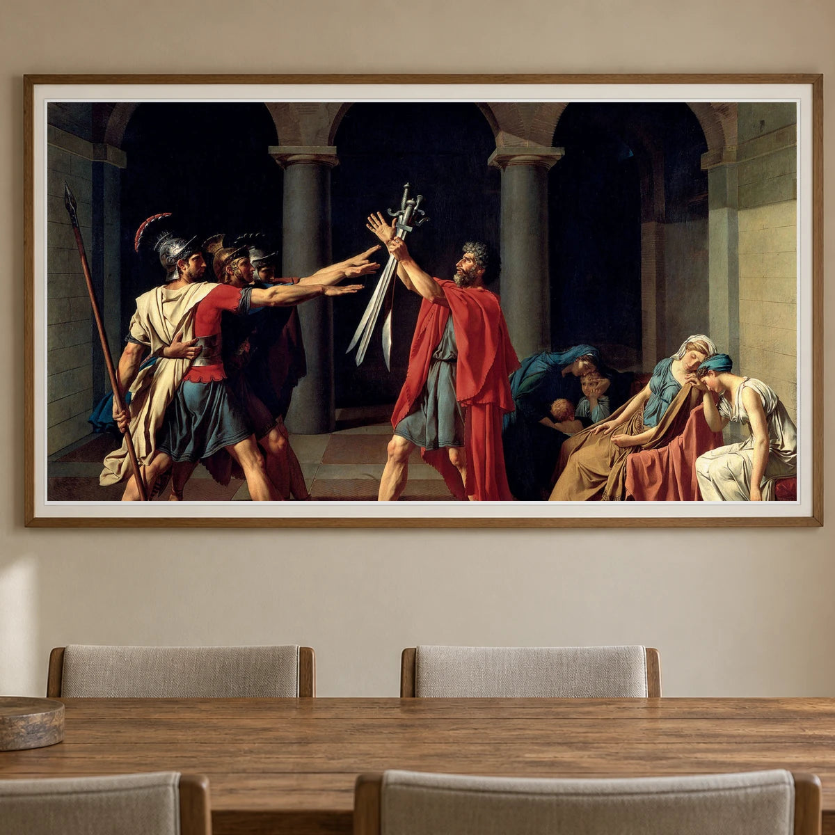 Jacques Louis David, Le Serment Des Horaces — Neoclassicism shown in a styled interior