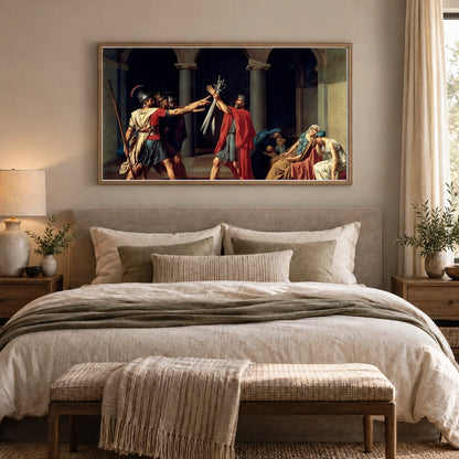 Jacques Louis David, Le Serment Des Horaces — Neoclassicism shown in a styled interior