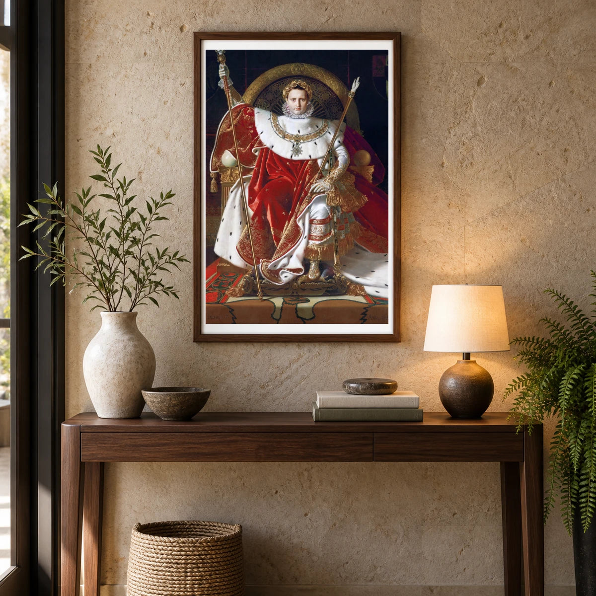 Jean Auguste Dominique Ingres S Napoleon I On His Imperial Throne — Neoclassicism shown in a styled interior