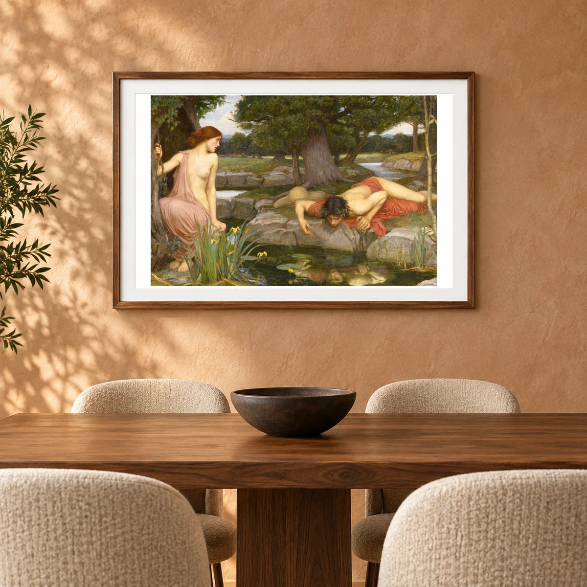 John William Waterhouse Echo And Narcissus — Neoclassicism shown in a styled interior