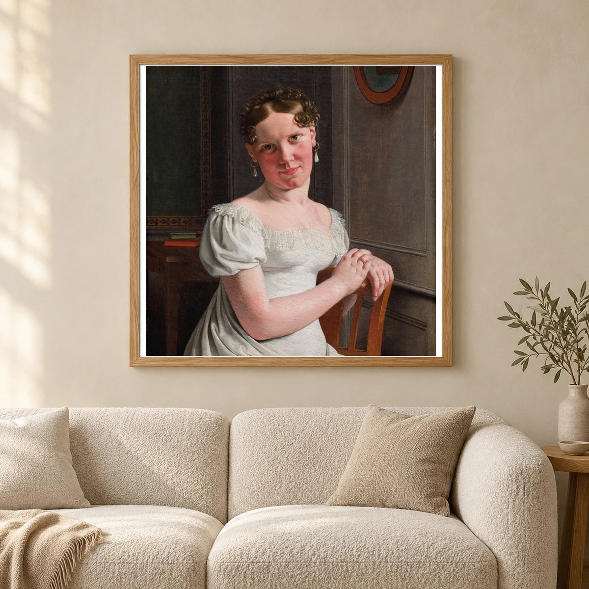 Julie Eckersberg, Née Juel, The Artist S Second Wife By C.w. Eckersberg — Neoclassicism shown in a styled interior