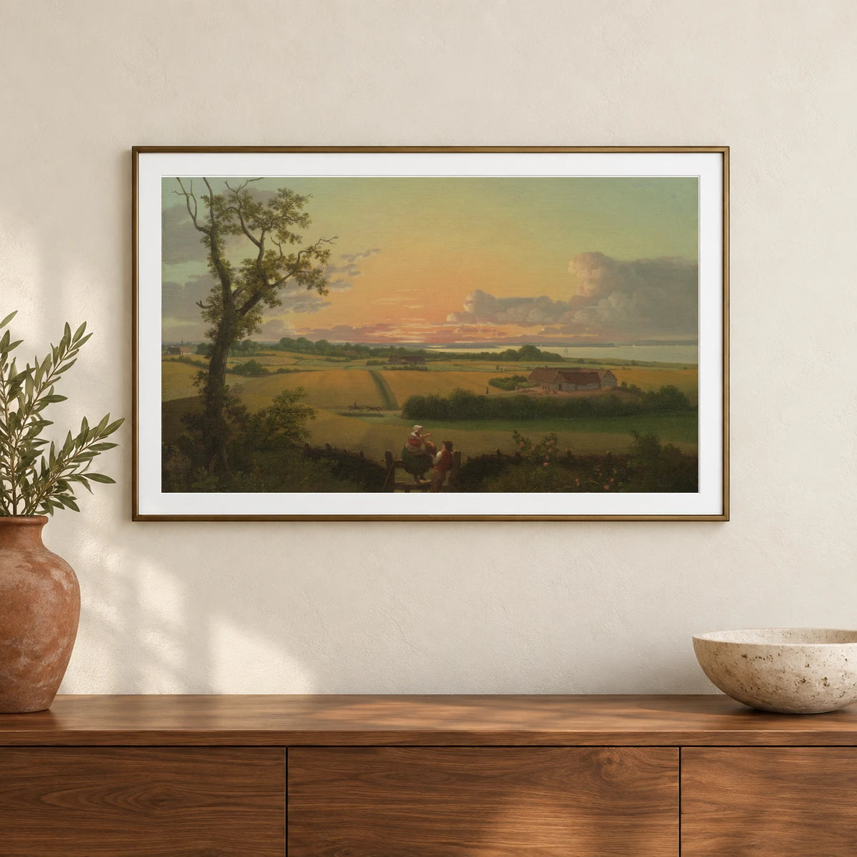 Landscape With Stone, Møn By C.w. Eckersberg — Neoclassicism shown in a styled interior