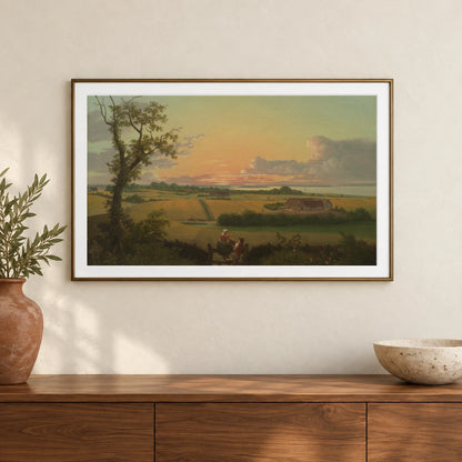 Landscape With Stone, Møn By C.w. Eckersberg — Neoclassicism shown in a styled interior
