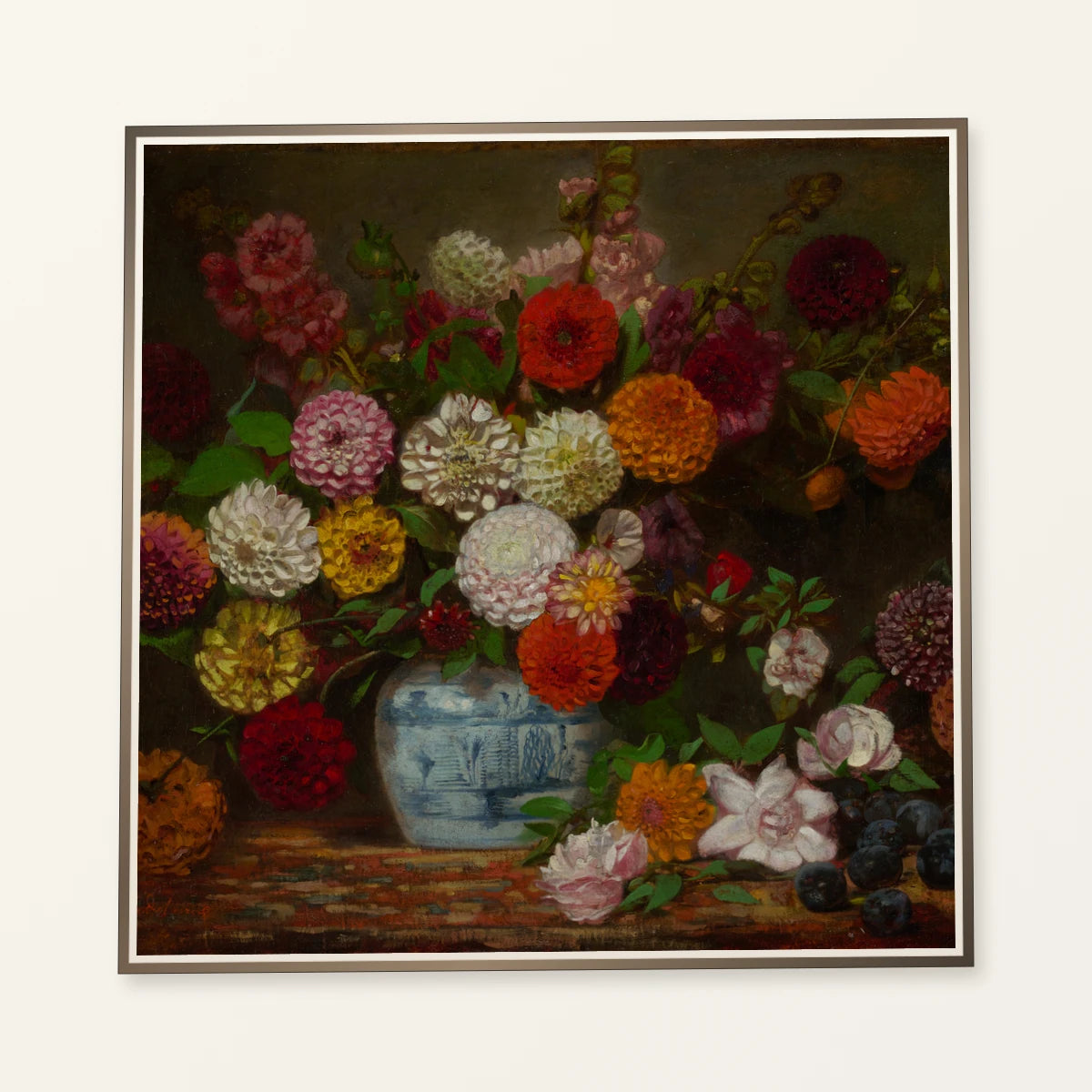 Large Bouquet Of Flowers Mostly Dahlias — Neoclassicism neoclassicism print by SaamCrafts