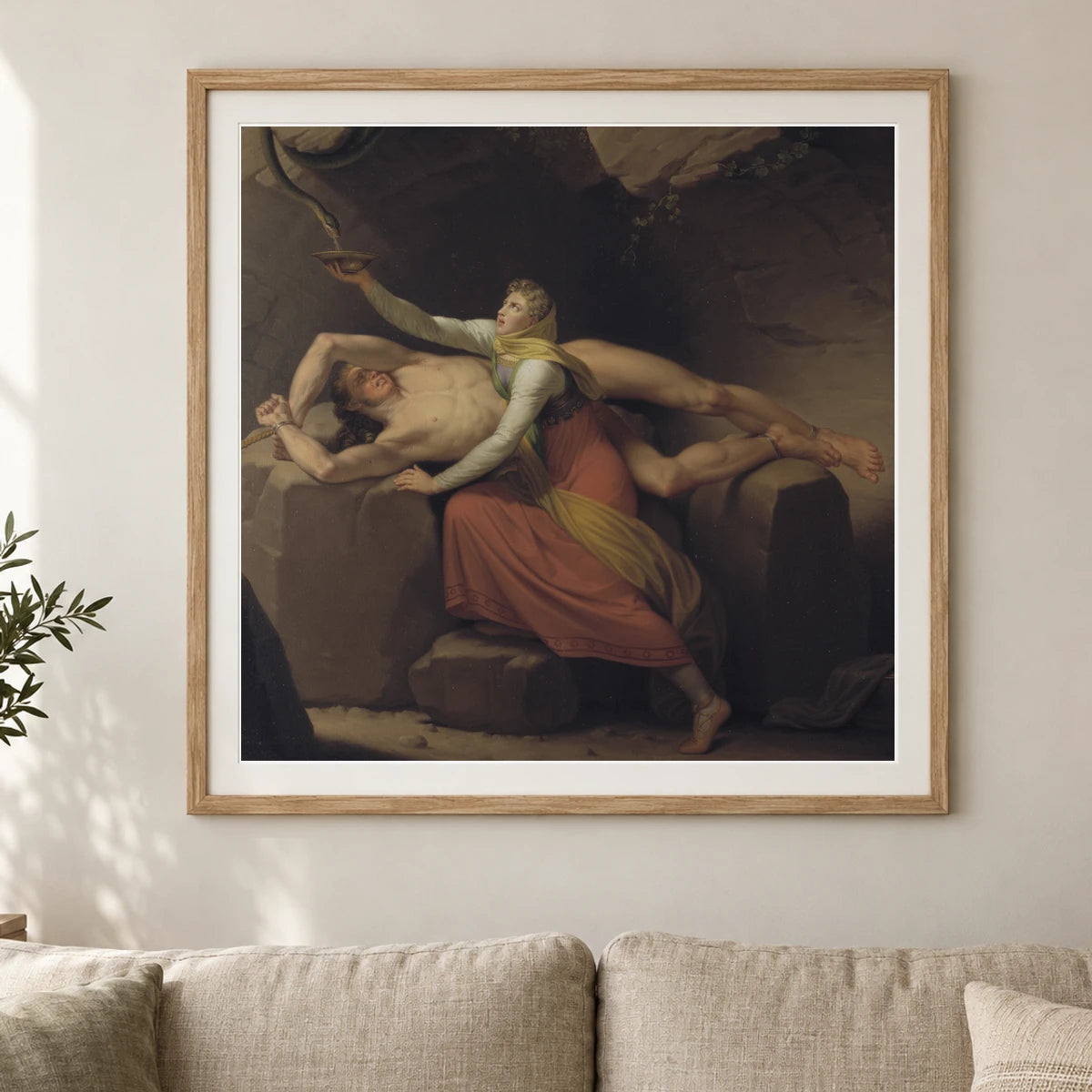 Loki And Sigyn By C.w. Eckersberg — Neoclassicism shown in a styled interior