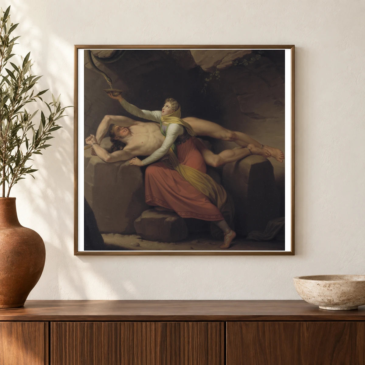 Loki And Sigyn By C.w. Eckersberg — Neoclassicism shown in a styled interior