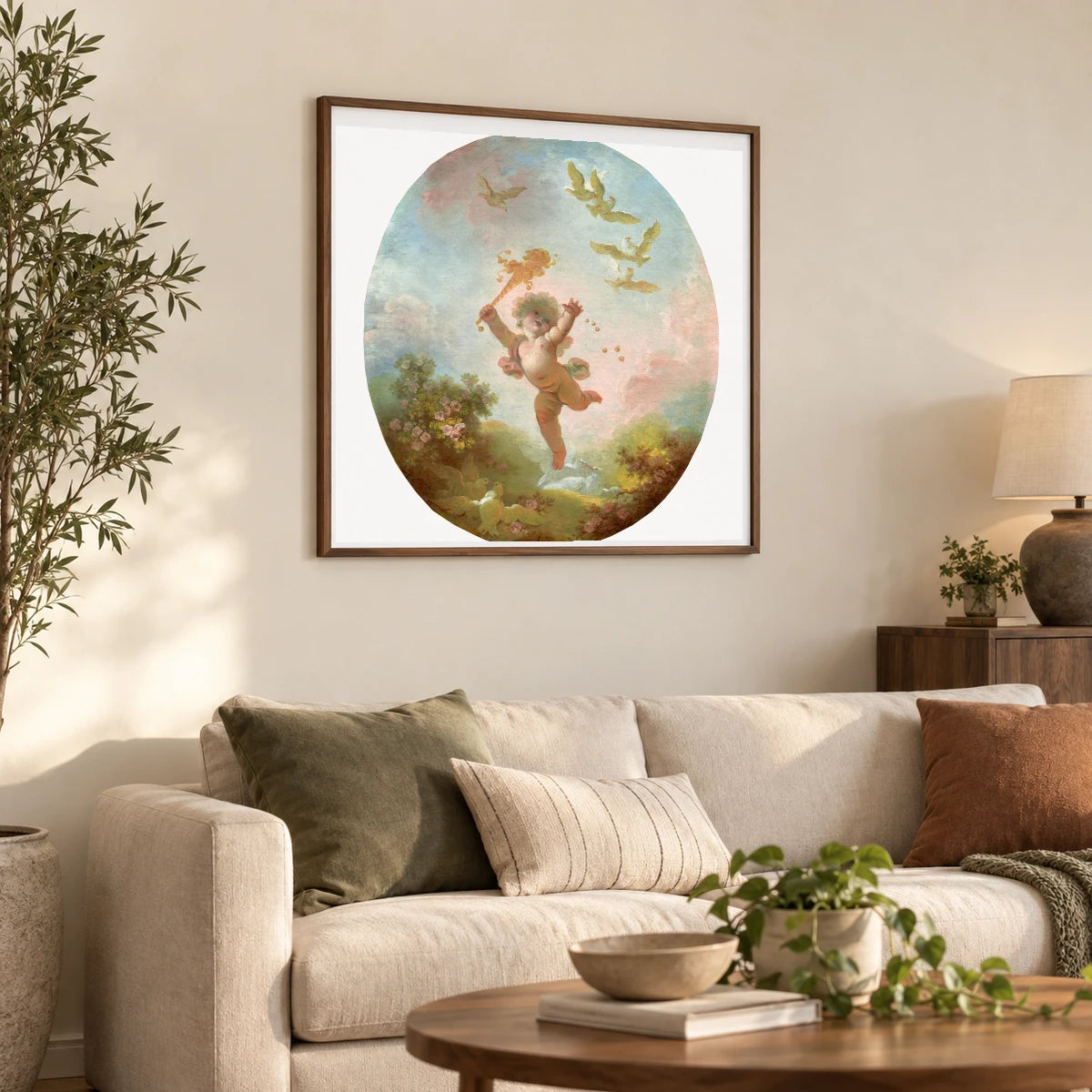 Love As Folly (1773–1776) Painting By Ailsa Mellon Bruce Collection — Neoclassicism shown in a styled interior
