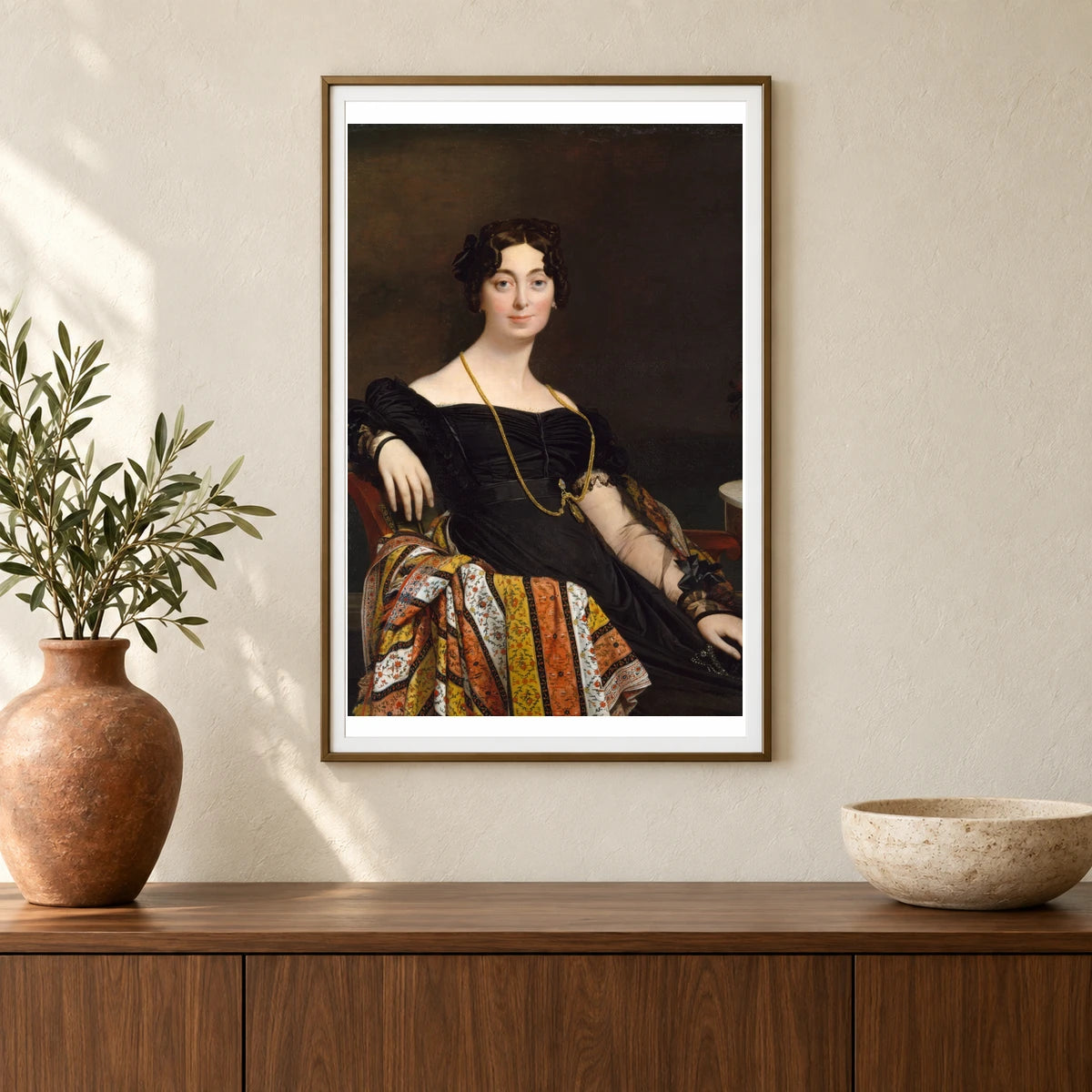 Madame Jacques Louis Leblanc (françoise Poncelle — Neoclassicism shown in a styled interior