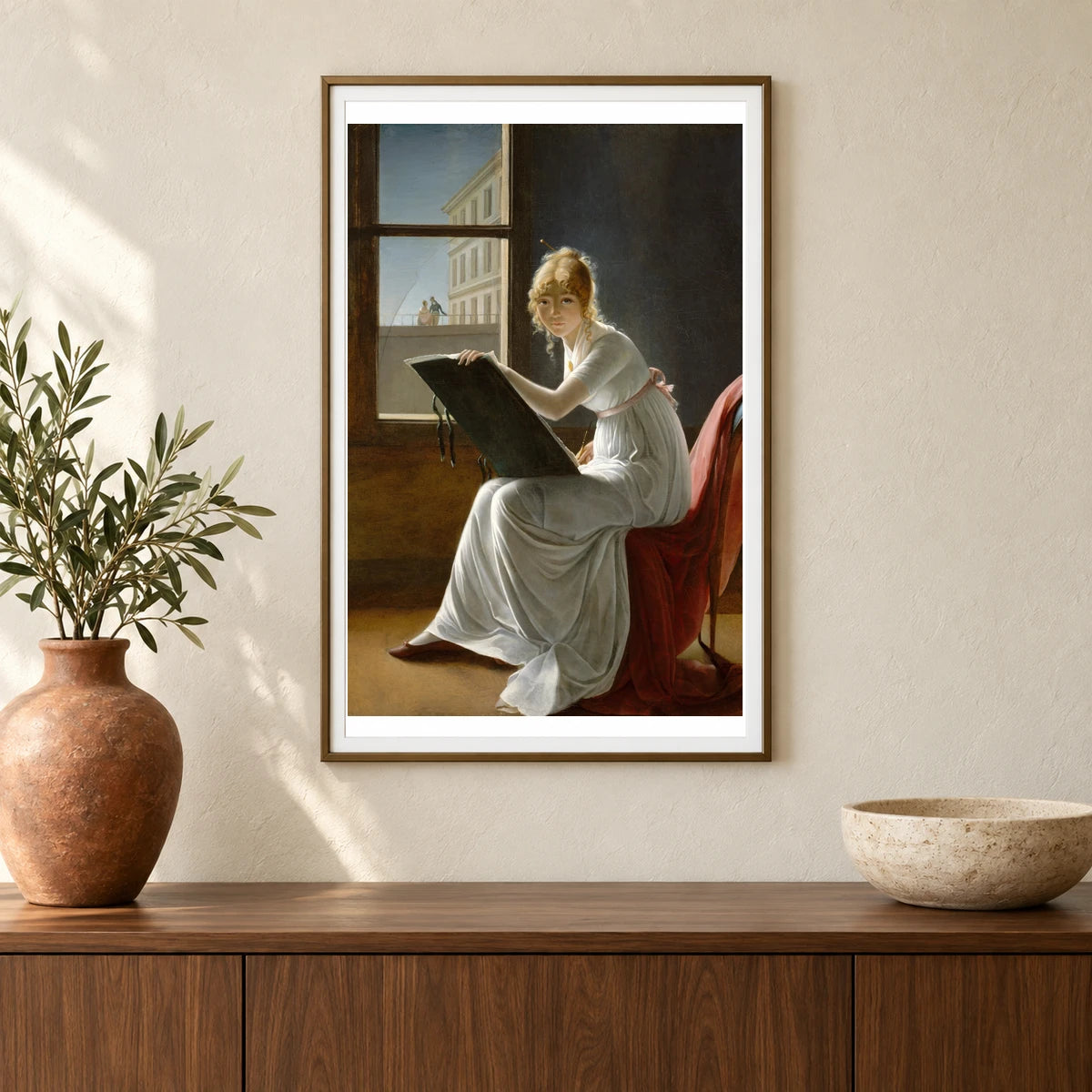 Marie Joséphine Charlotte Du Val D Ognes — Neoclassicism shown in a styled interior