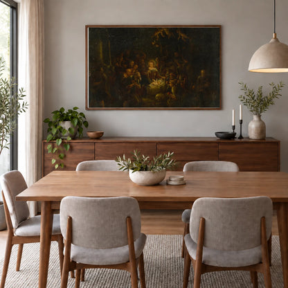 Nativity — Neoclassicism shown in a styled interior