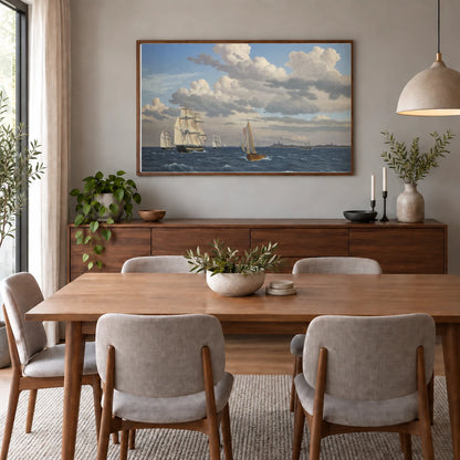 Part Of Øresund North Of Kronborg By C.w. Eckersberg — Neoclassicism shown in a styled interior
