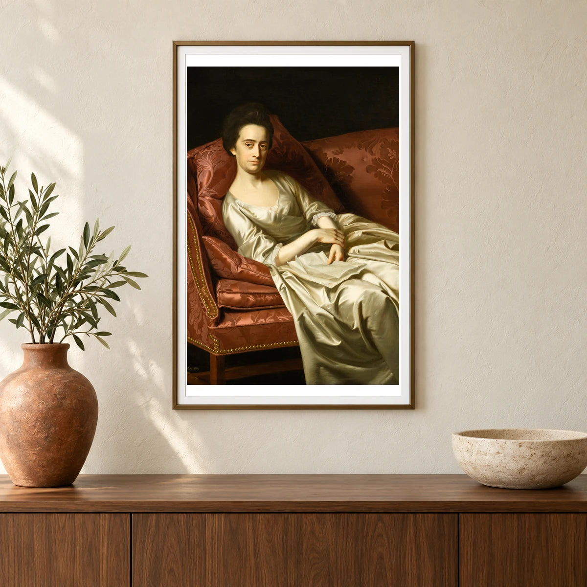 Portrait Of A Lady By John Singleton Copley — Neoclassicism shown in a styled interior