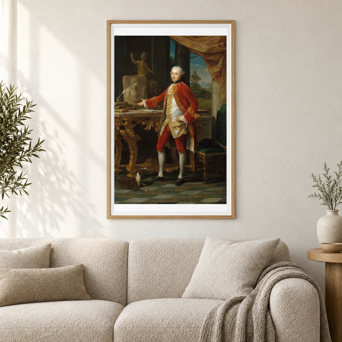 Portrait Of A Young Man By Pompeo Batoni — Neoclassicism shown in a styled interior