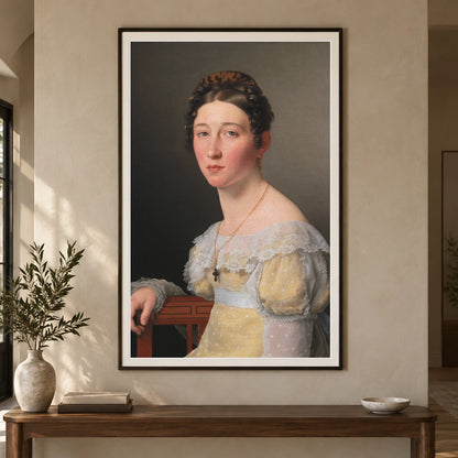 Portrait Of Emilie Henriette Massmann, Trust Of Frederik Wilhelm Caspar Von Benzon By C.w. Eckersberg — Neoclassicism shown in a styled interior